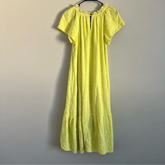 Anthropologie Maeve Yellow Selah High Low Ruffle Maxi Dress XS - Picture 9 of 9